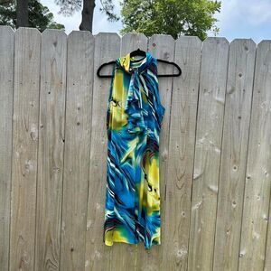 Carina blue yellow y2k dress‎ club party summer spring